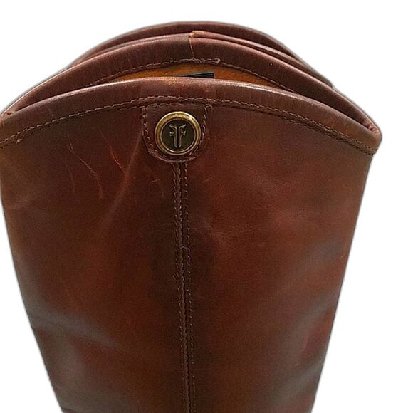 Frye Melissa Button 2 Tall Cognac brown Leather riding boots - women's 5.5B - Picture 6 of 12